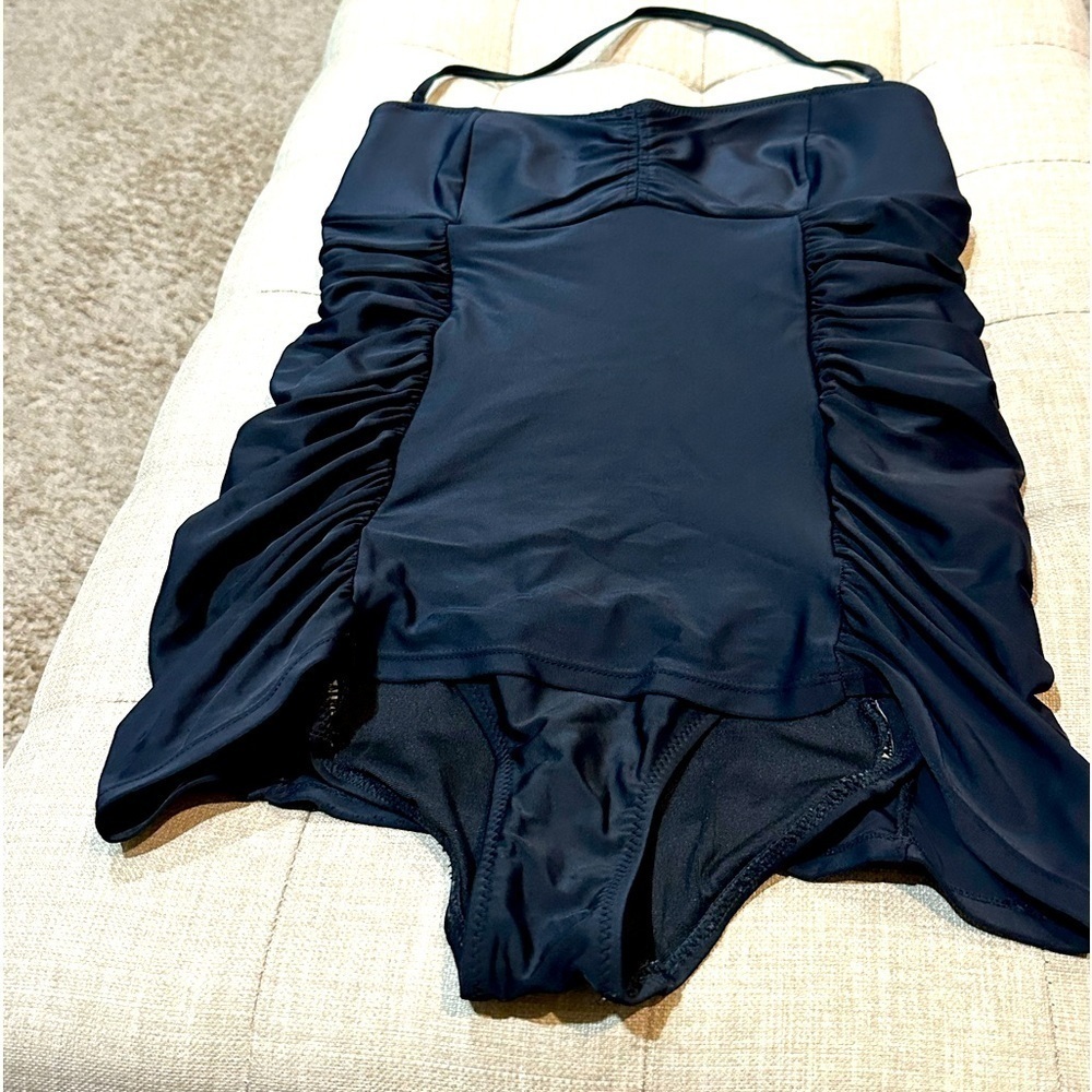 Attention One-Piece Halter Swimsuit - Size Medium - Gently Used - Black